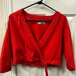 Urban Outfitters Vibrant Red Wrap Blouse